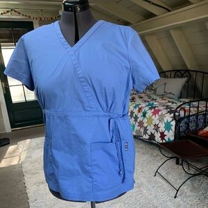 Set of ceil blue Koi scrubs, worn once